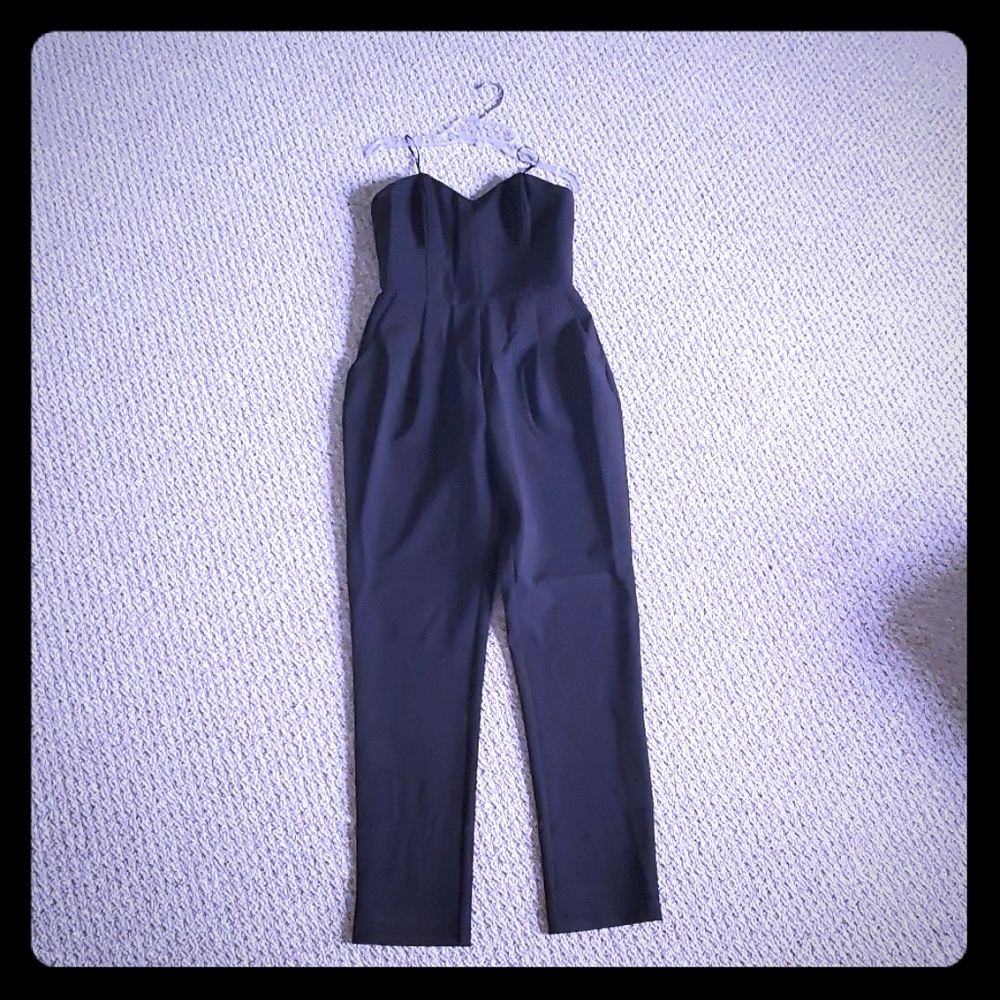 Strapless sweetheart neck jumpsuit
